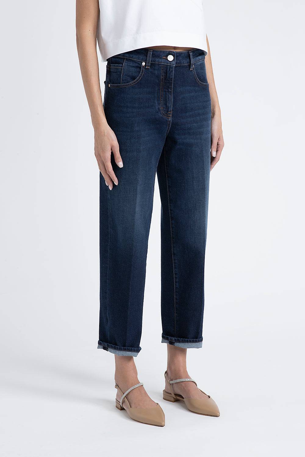 Peserico Pantalone in denim di cotone stretch