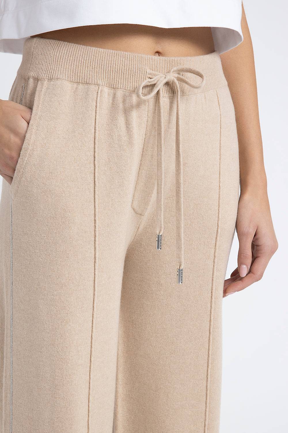 Peserico Pantalone In Filato Di Lana Seta Cashmere