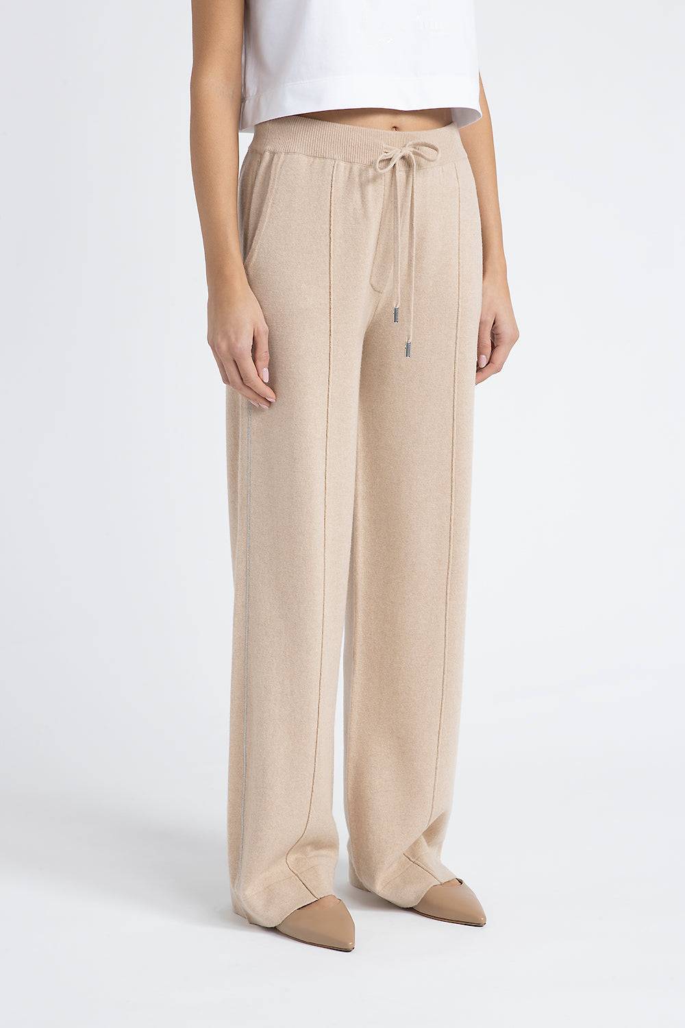 Peserico Pantalone in filato di lana seta cashmere