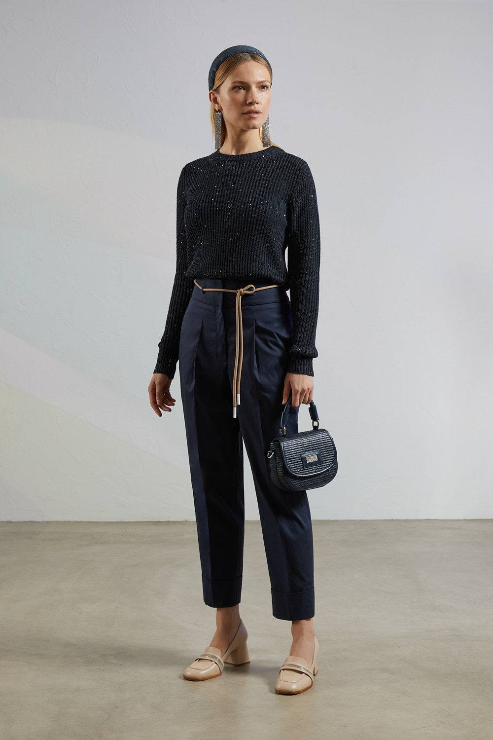 Peserico Pantalone In Gabardina Di Cotone Stretch