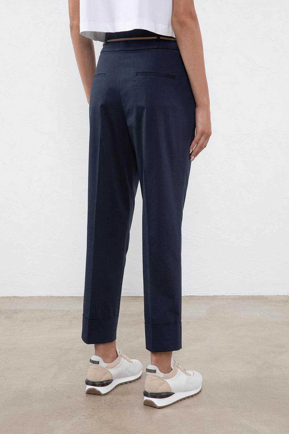 Peserico Pantalone In Gabardina Di Cotone Stretch