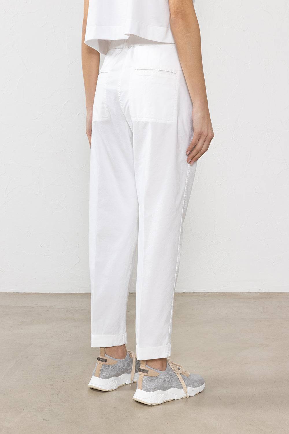 Peserico Pantalone In Gabardina Di Cotone Stretch