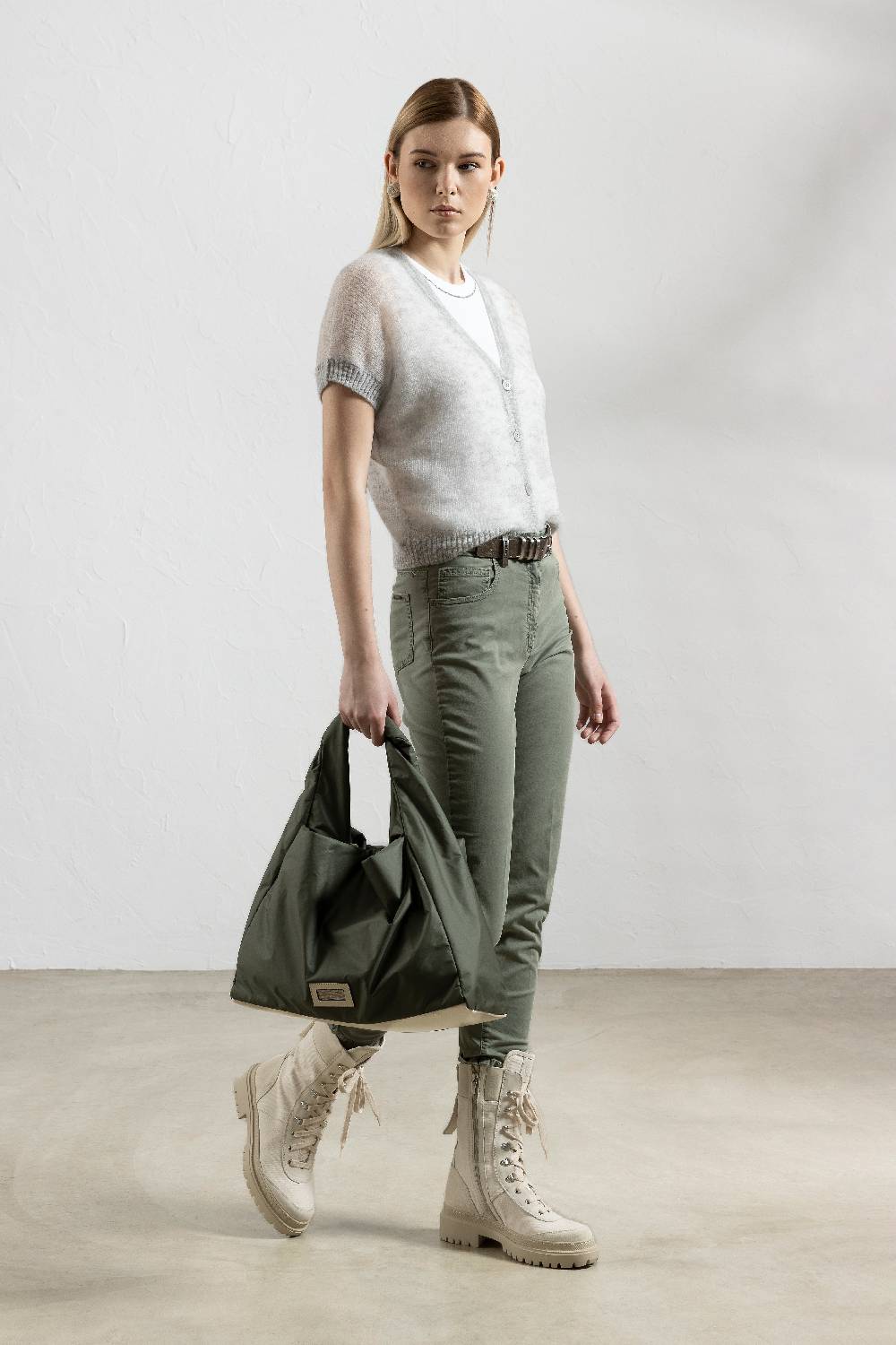 Peserico Pantalone In Gabardina Di Cotone Stretch