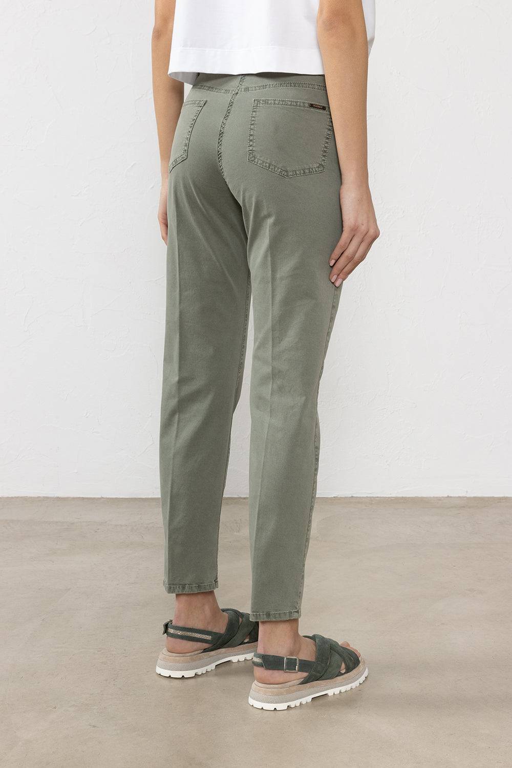 Peserico Pantalone In Gabardina Di Cotone Stretch