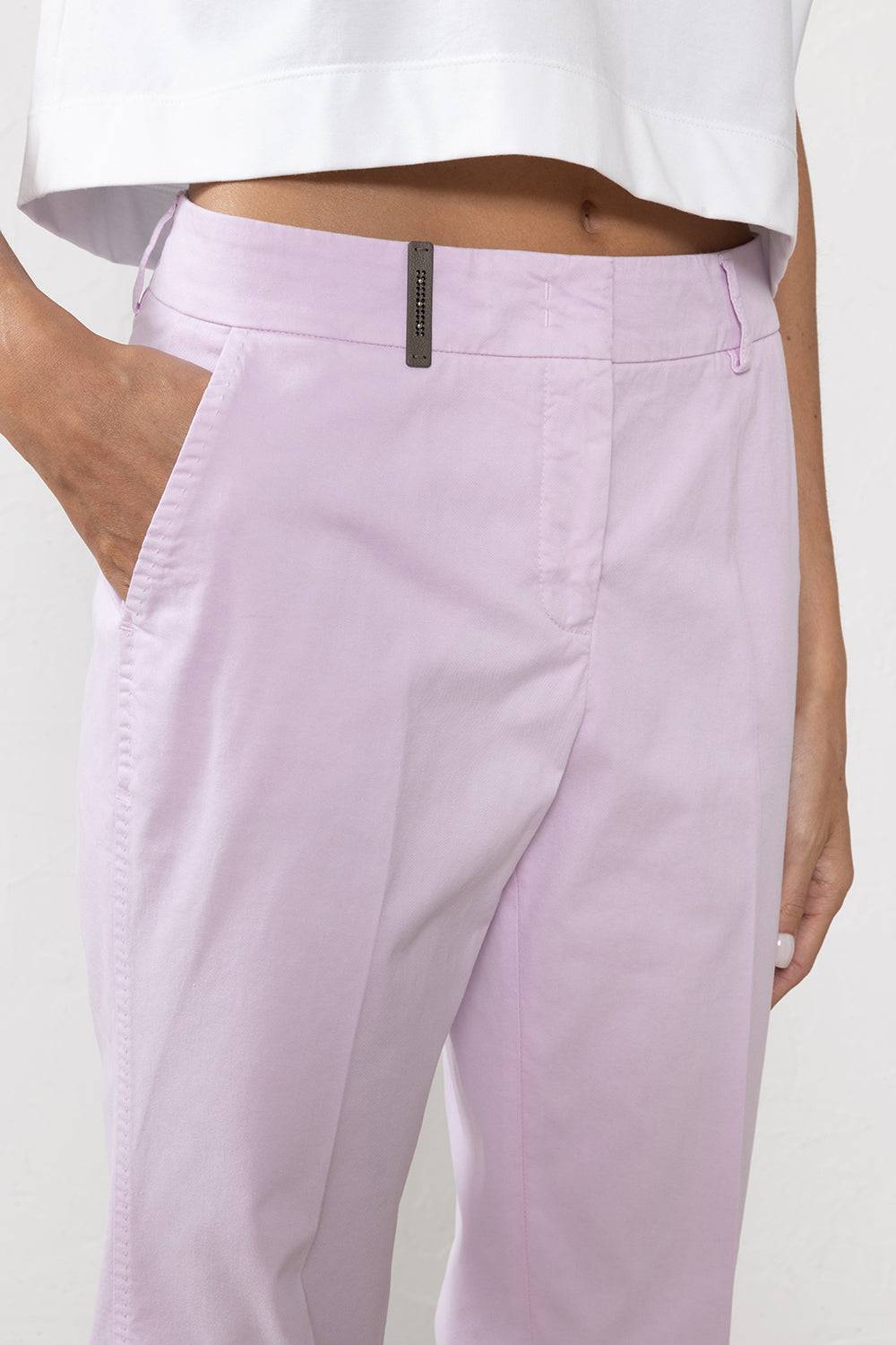 Peserico Pantalone In Gabardina Di Cotone Stretch