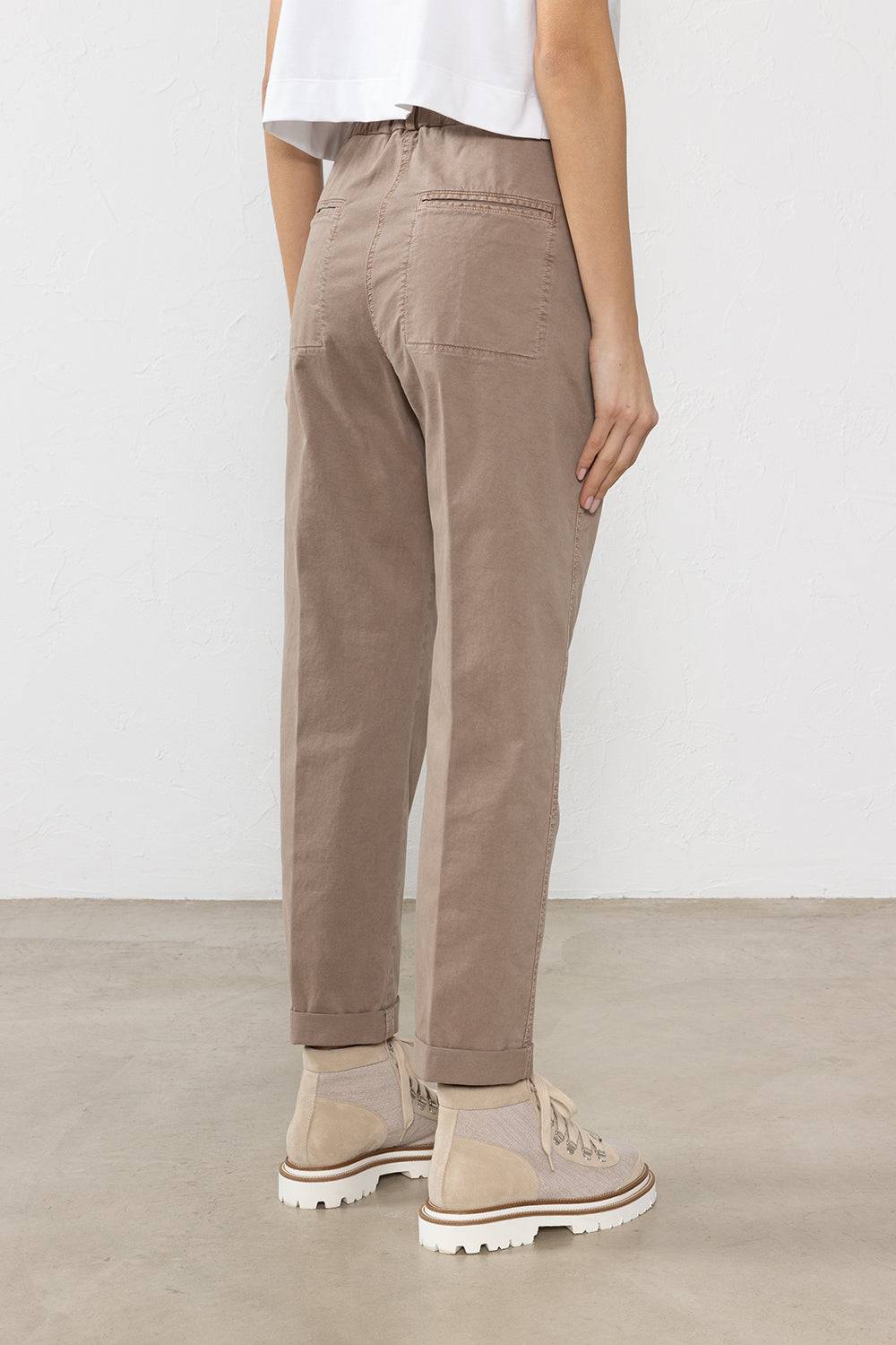 Peserico Pantalone In Gabardina Di Cotone Stretch