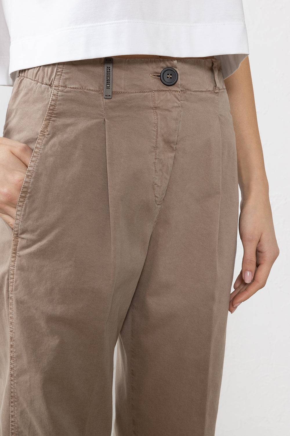 Peserico Pantalone In Gabardina Di Cotone Stretch