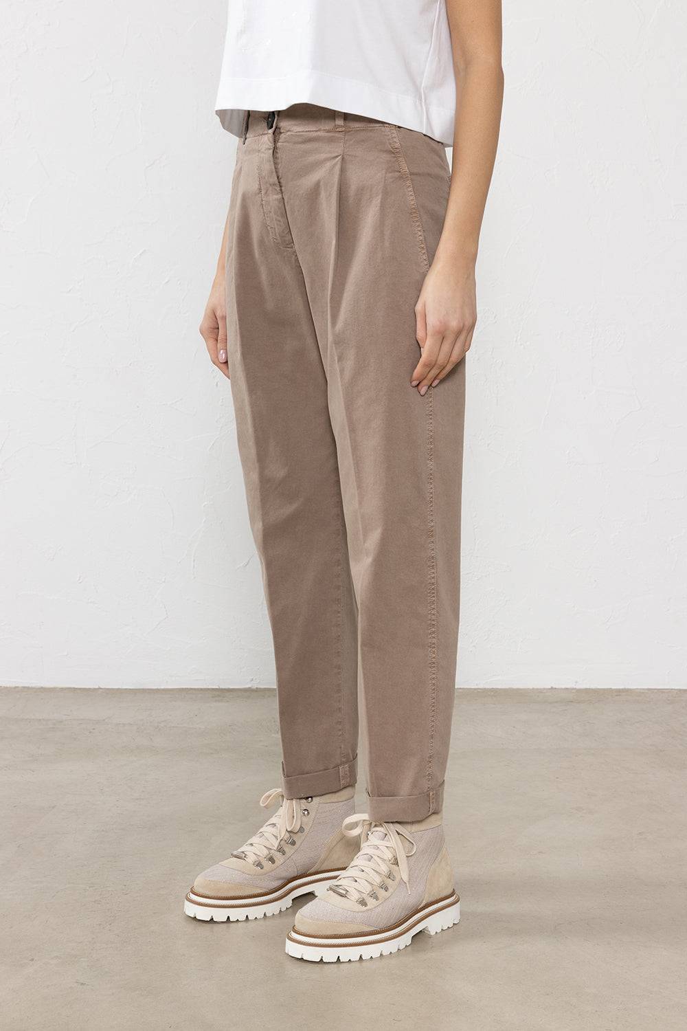 Peserico Pantalone in gabardina di cotone stretch