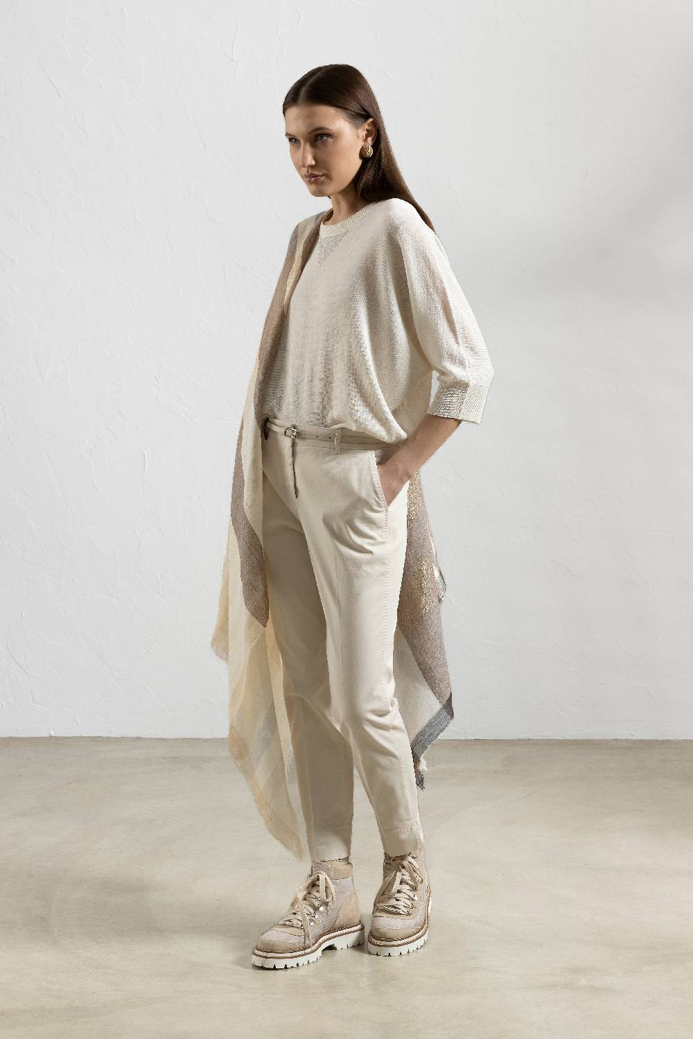 Peserico Pantalone In Gabardina Di Cotone Stretch