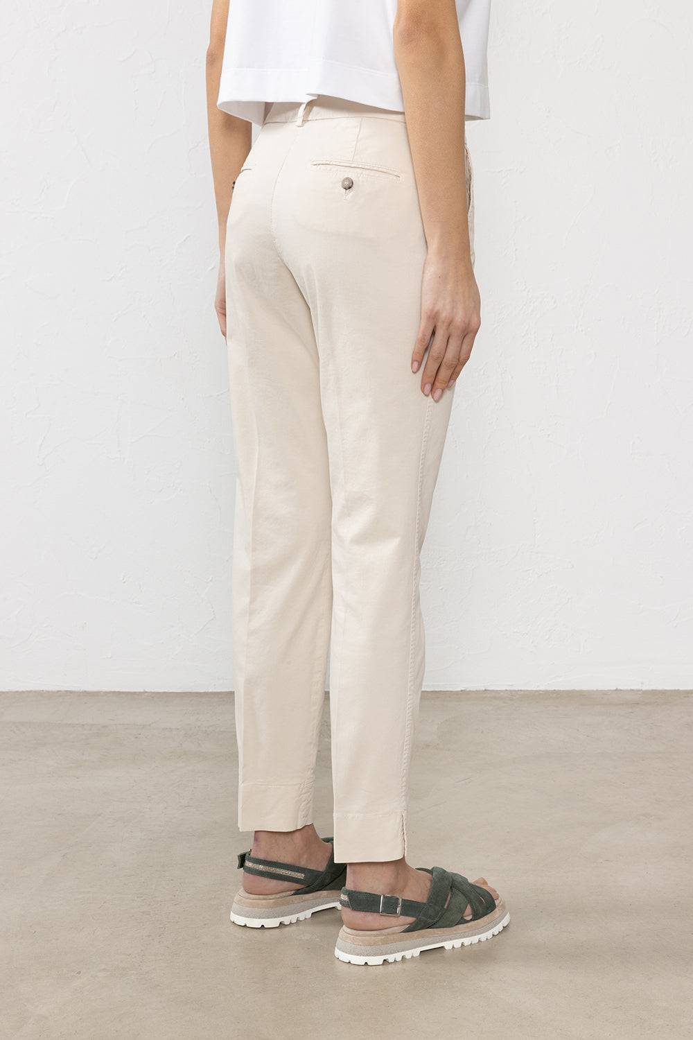 Peserico Pantalone In Gabardina Di Cotone Stretch