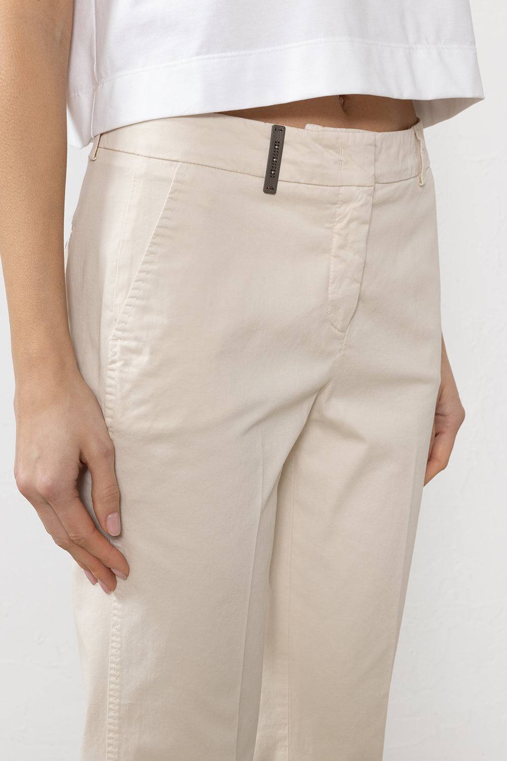 Peserico Pantalone In Gabardina Di Cotone Stretch