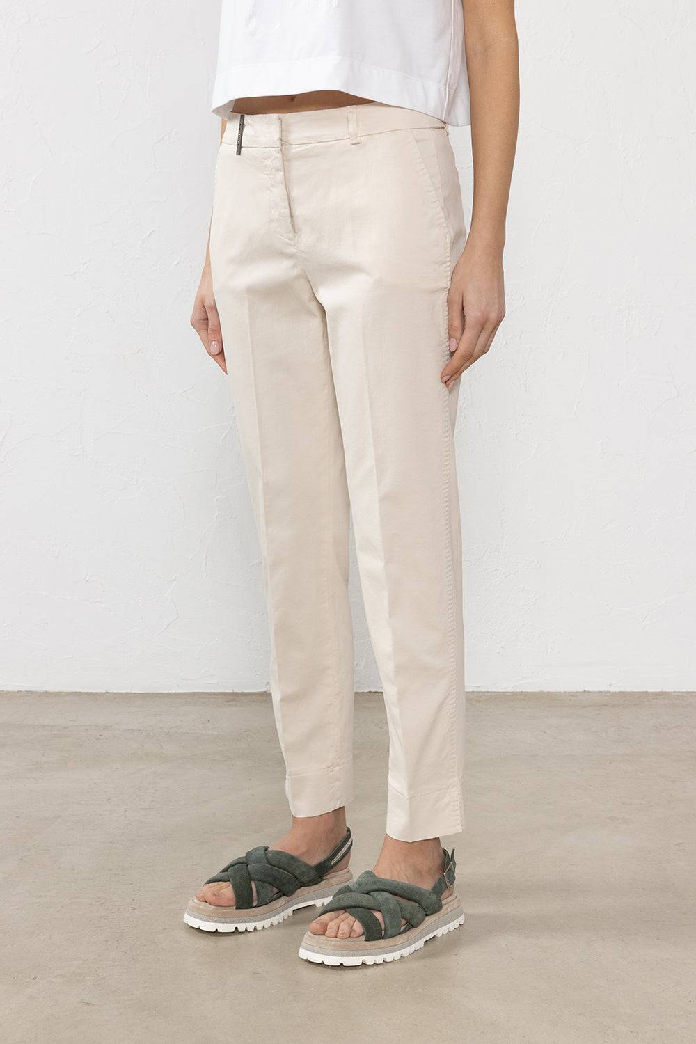 Peserico Pantalone in gabardina di cotone stretch