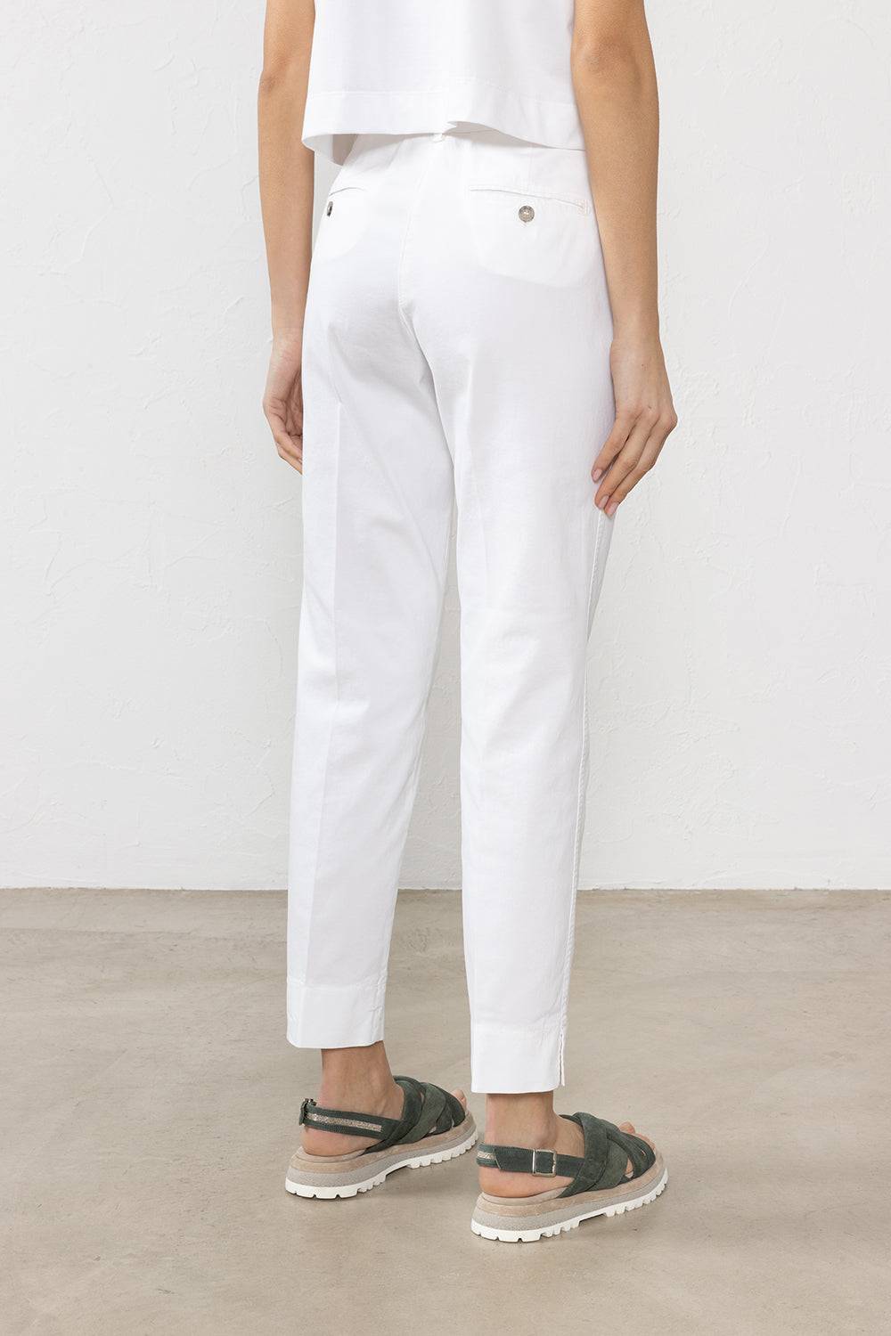 Peserico Pantalone In Gabardina Di Cotone Stretch