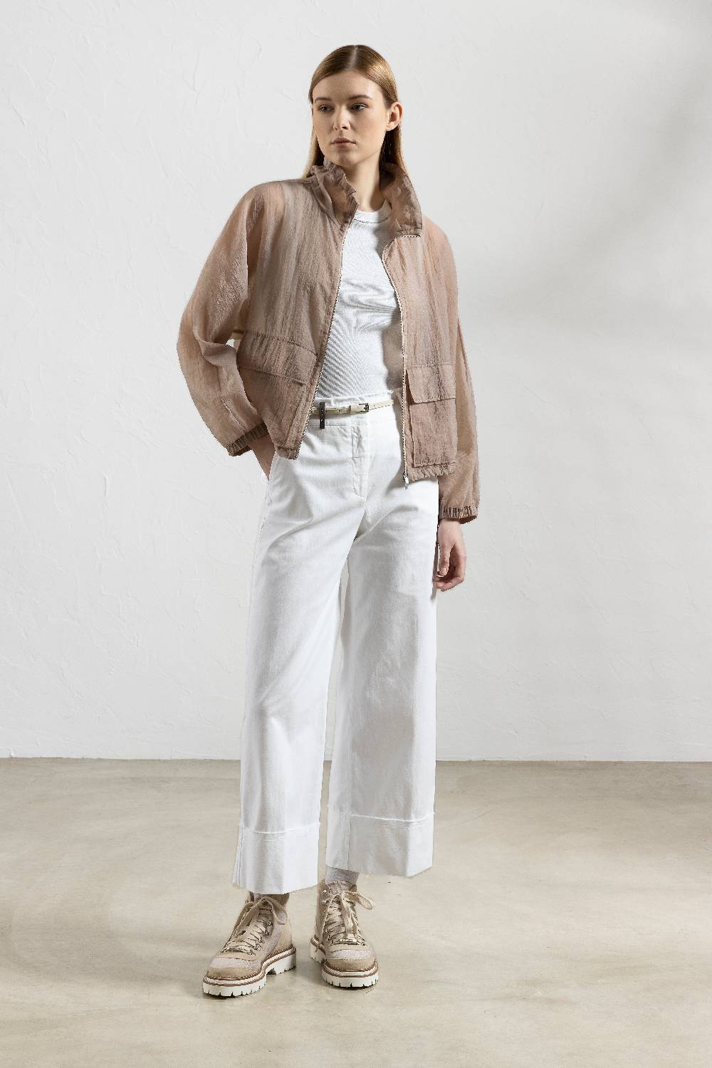 Peserico Pantalone In Gabardina Di Cotone Stretch