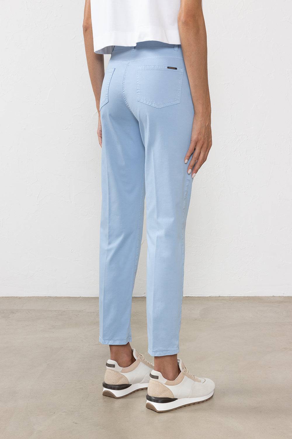 Peserico Pantalone In Gabardina Di Cotone Stretch