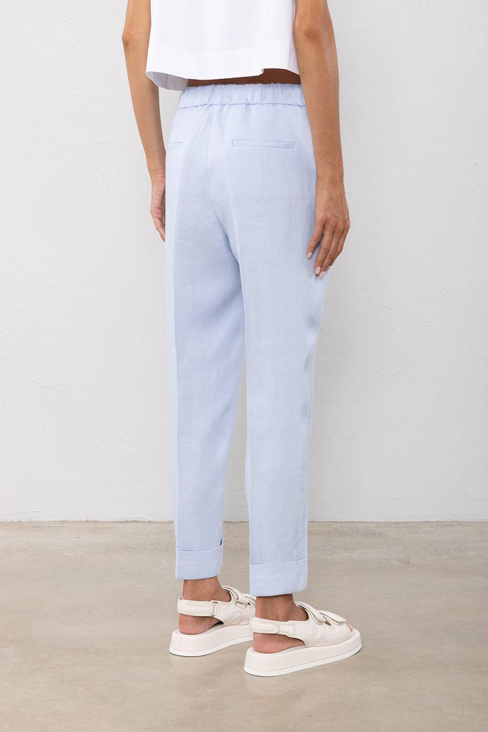 Peserico Pantalone In Gabardina Di Puro Lino