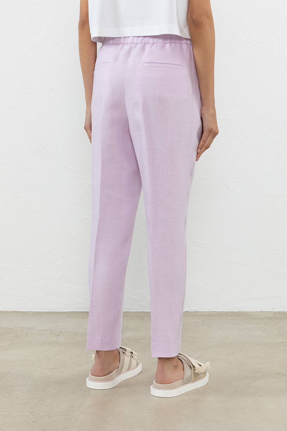 Peserico Pantalone In Gabardina Di Puro Lino