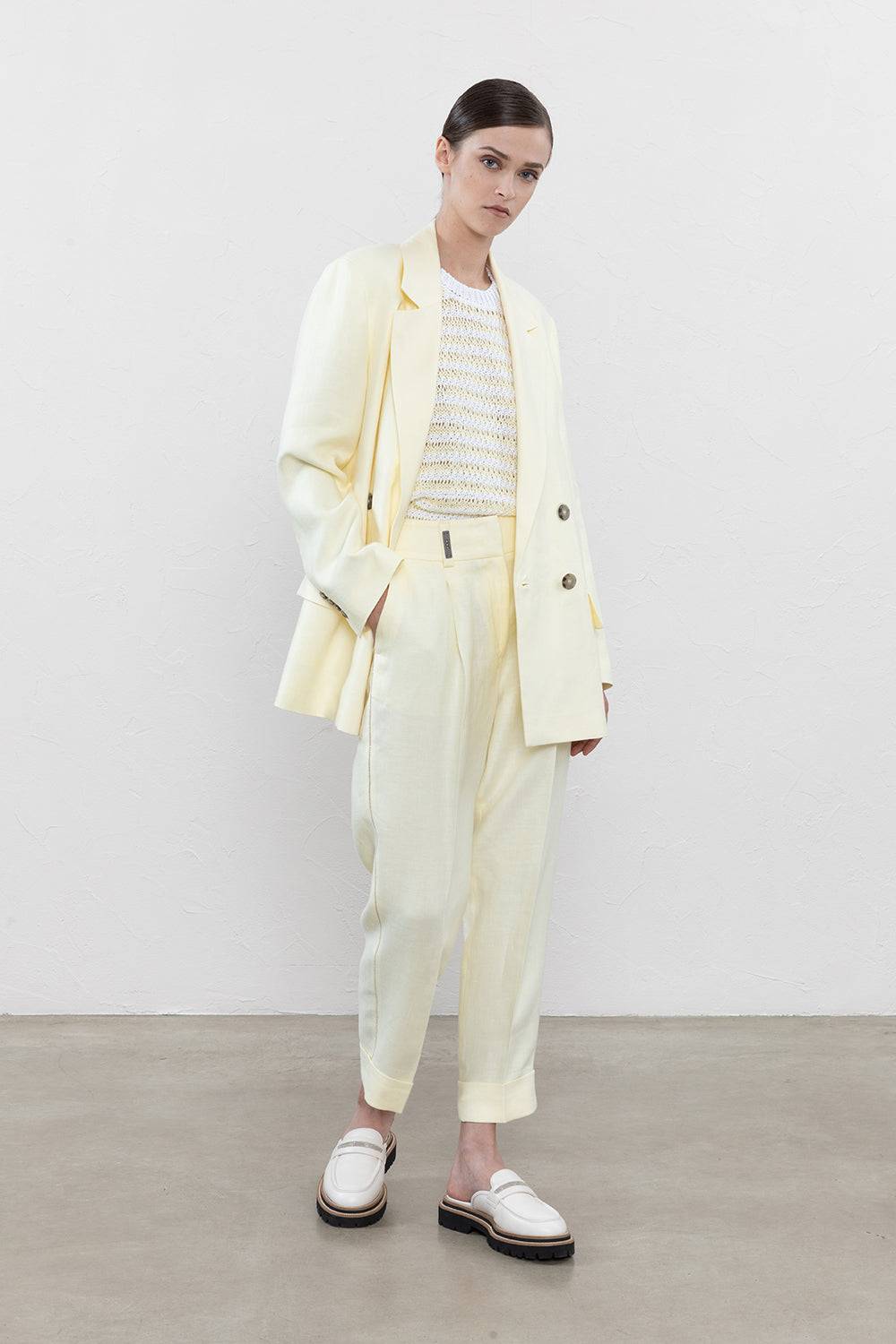 Peserico Pantalone In Gabardina Di Puro Lino