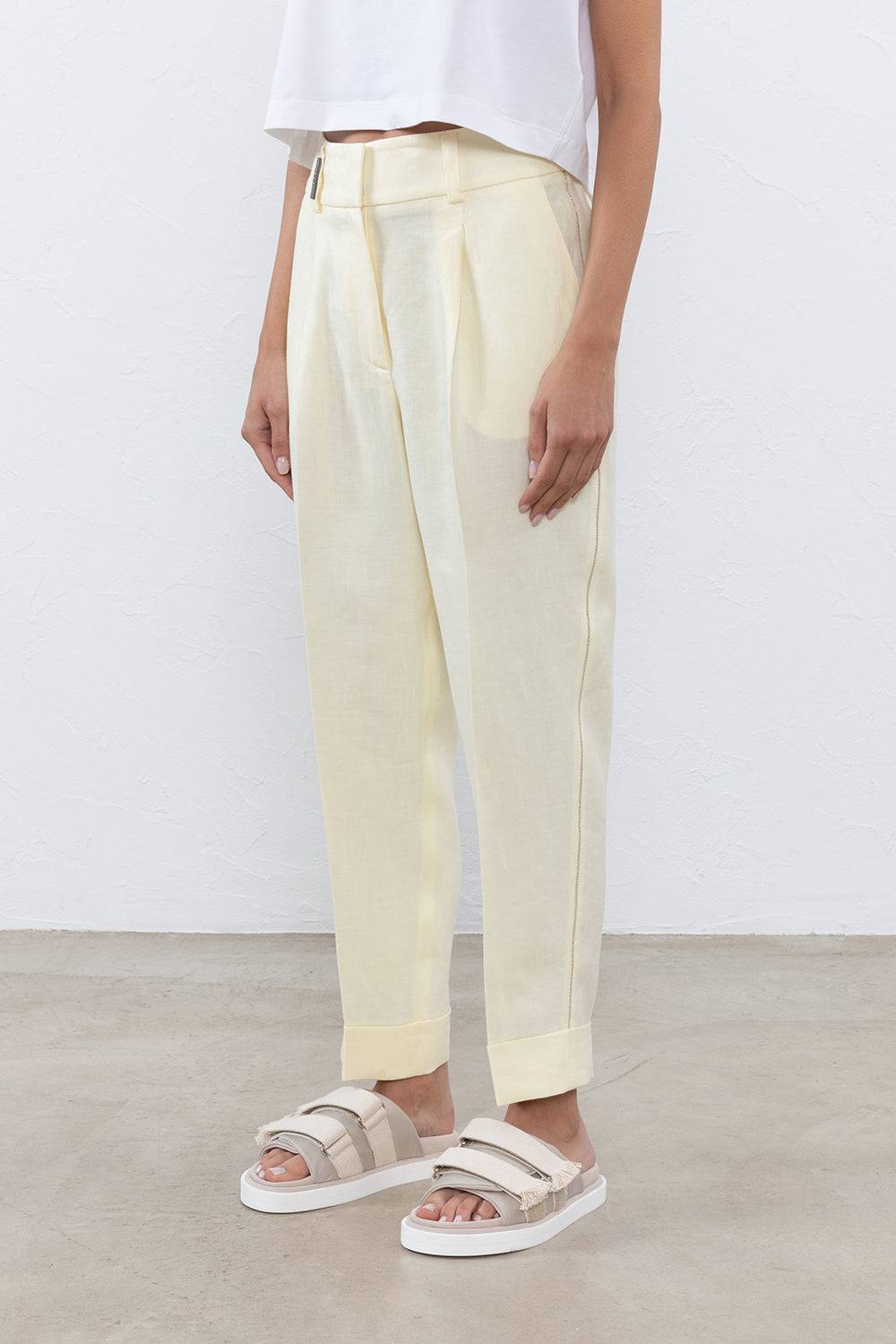 Peserico Pantalone in gabardina di puro lino