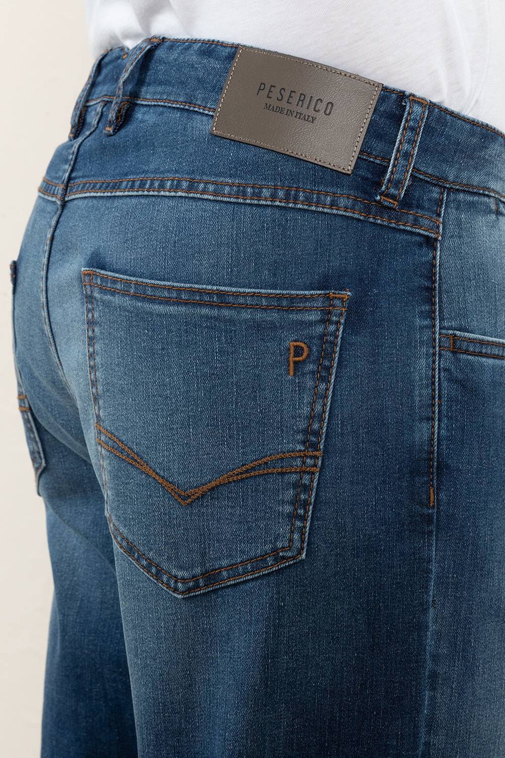 Peserico Pantalone In Leggero Denim Di Cotone
