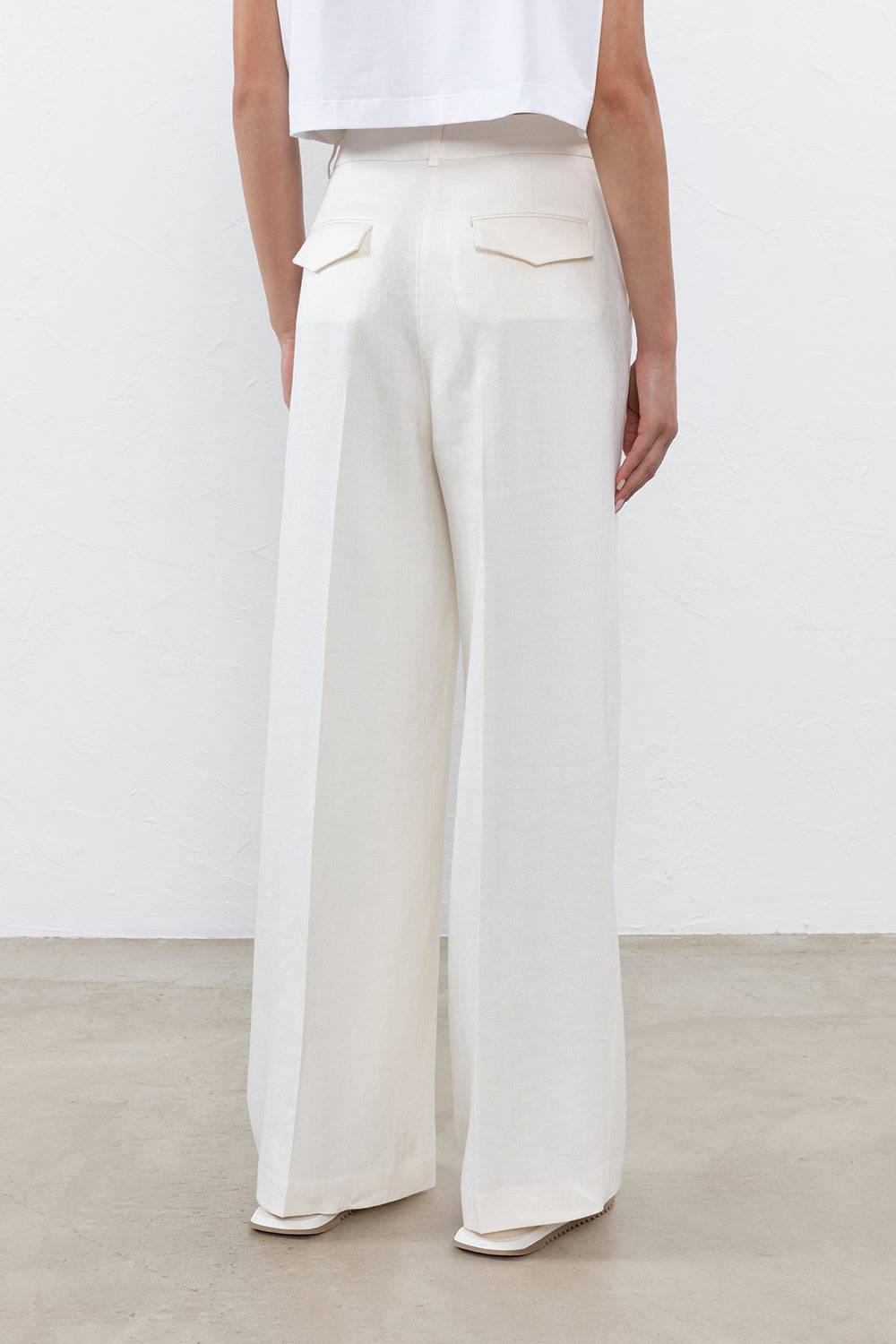 Peserico Pantalone In Lino Viscosa Stretch