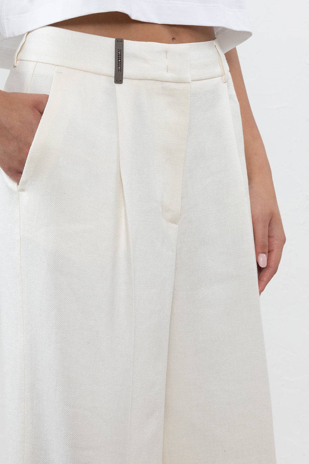 Peserico Pantalone In Lino Viscosa Stretch