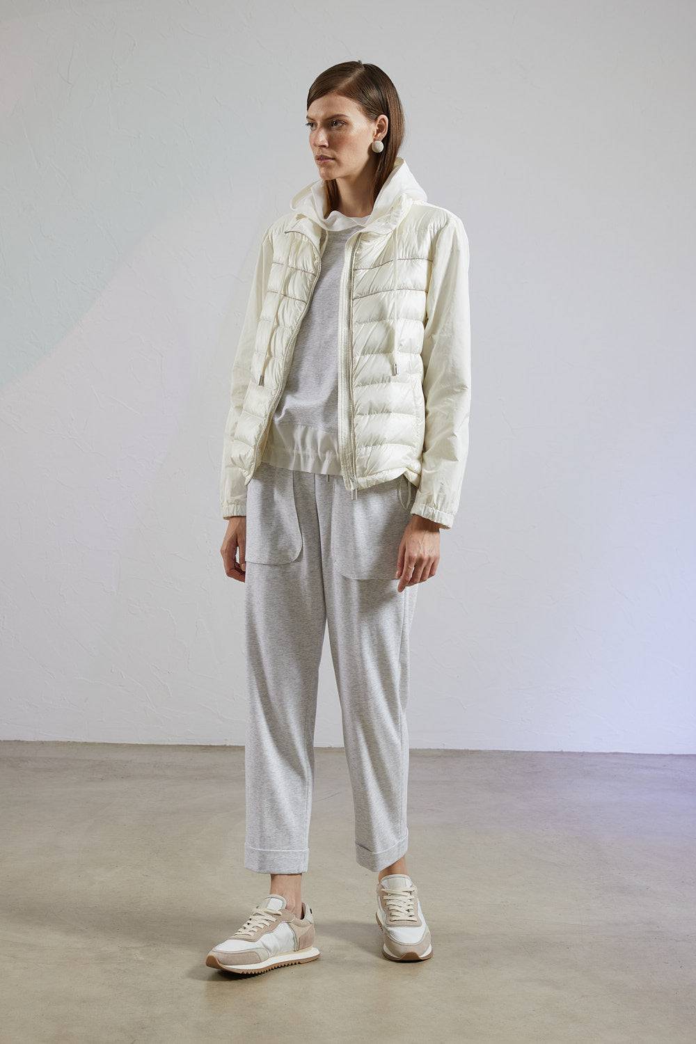 Peserico Pantalone In Micro-felpina Bicolore