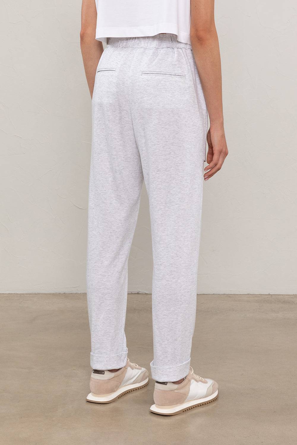 Peserico Pantalone In Micro-felpina Bicolore