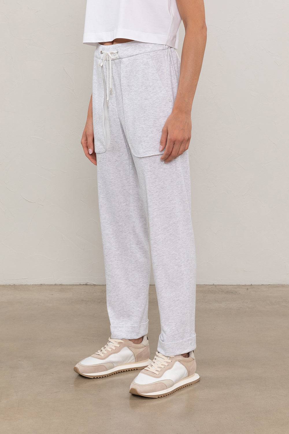 Peserico Pantalone in micro-felpina bicolore