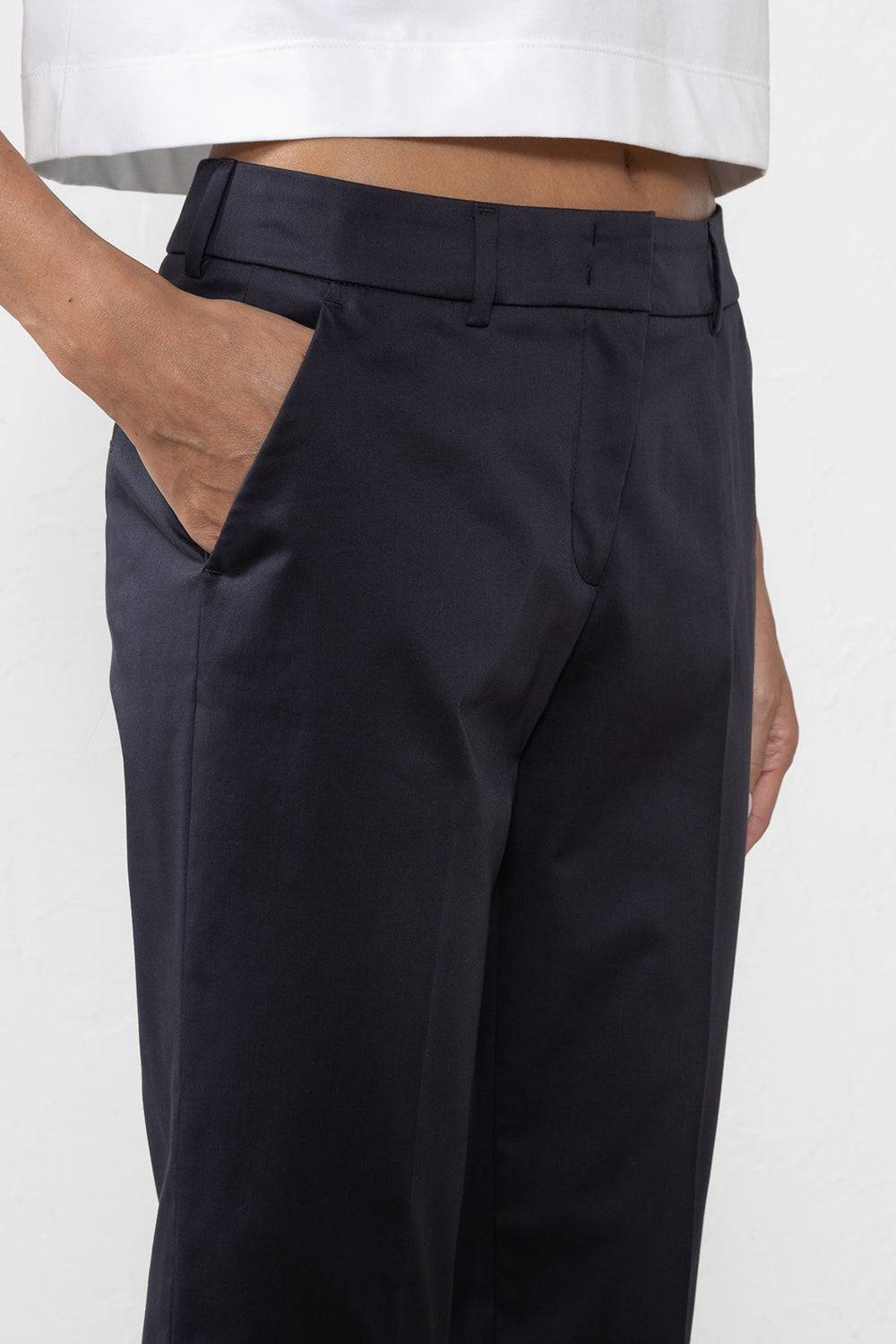 Peserico Pantalone In Raso Leggero Di Cotone