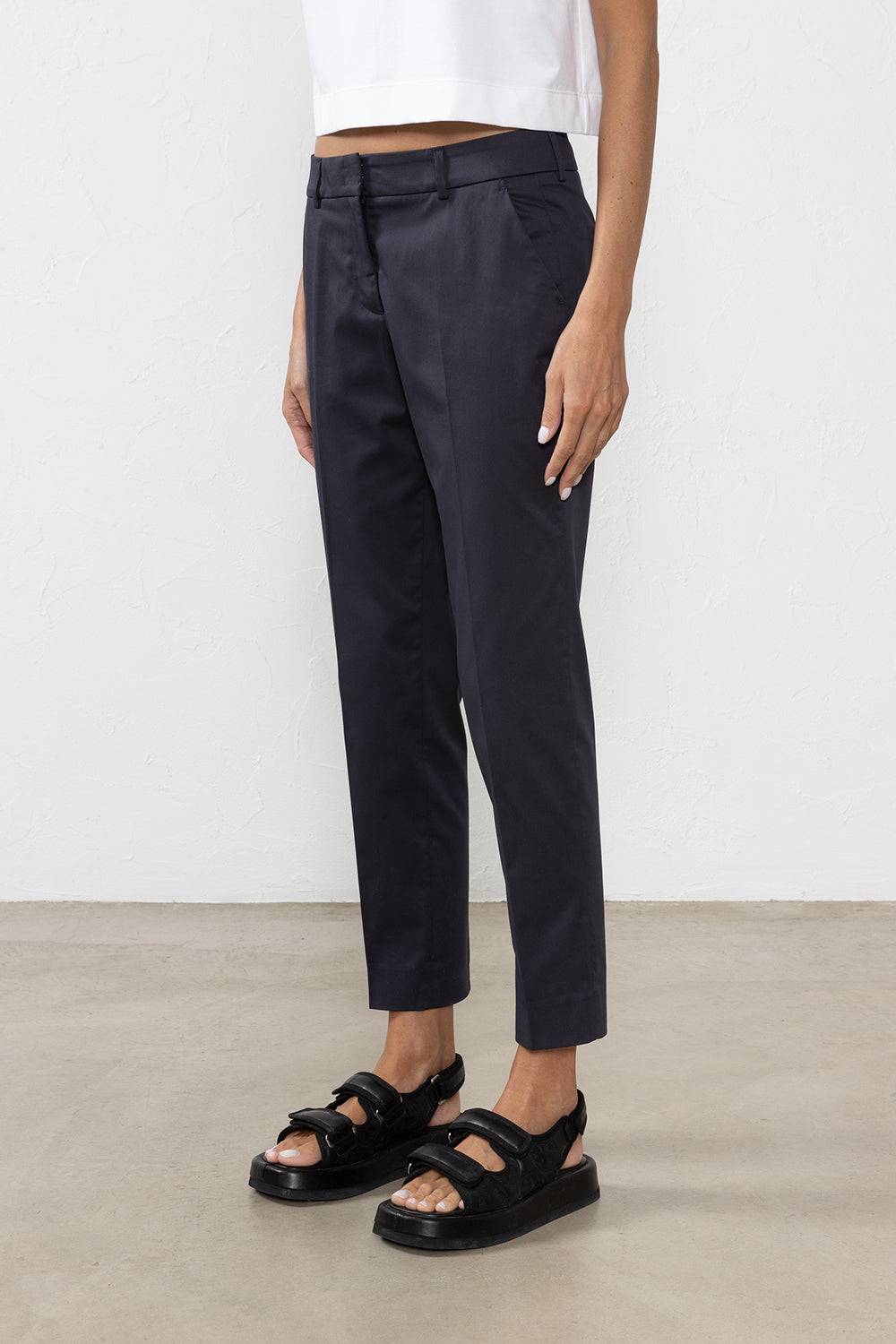 Peserico Pantalone in raso leggero di cotone