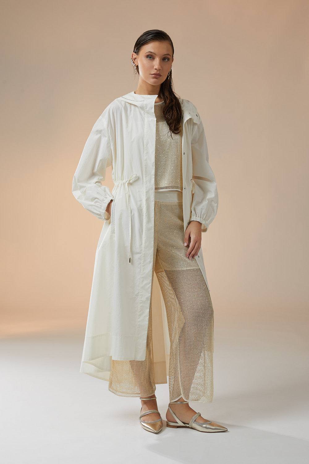 Peserico Pantalone In Rete Di Viscosa E Paillettes