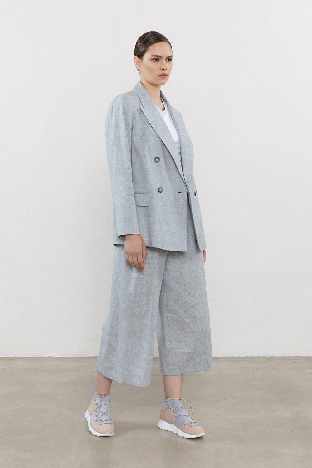 Peserico Pantalone In Tela "Estrato" Di Lana-lino