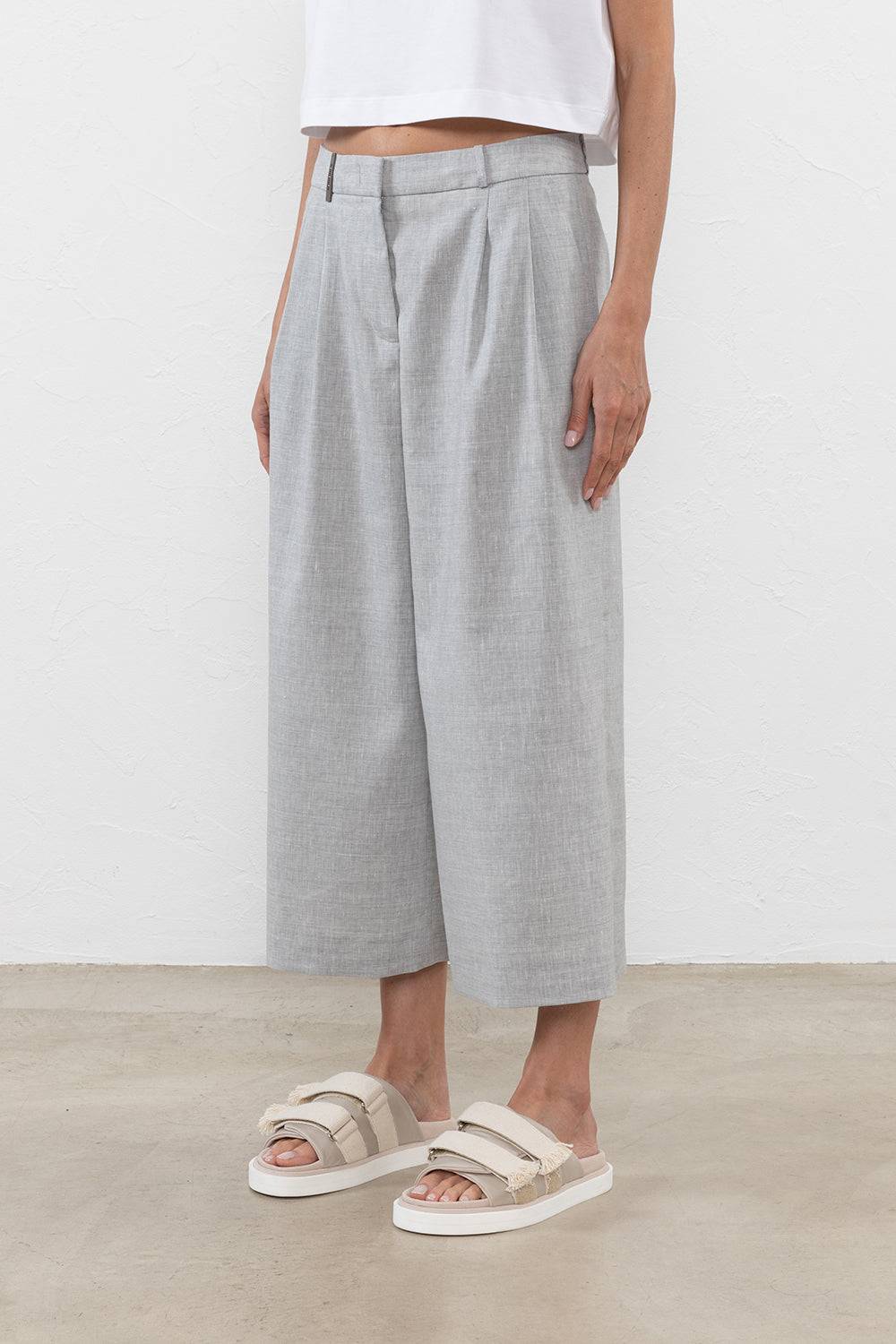 Peserico Pantalone in tela "Estrato" di lana-lino