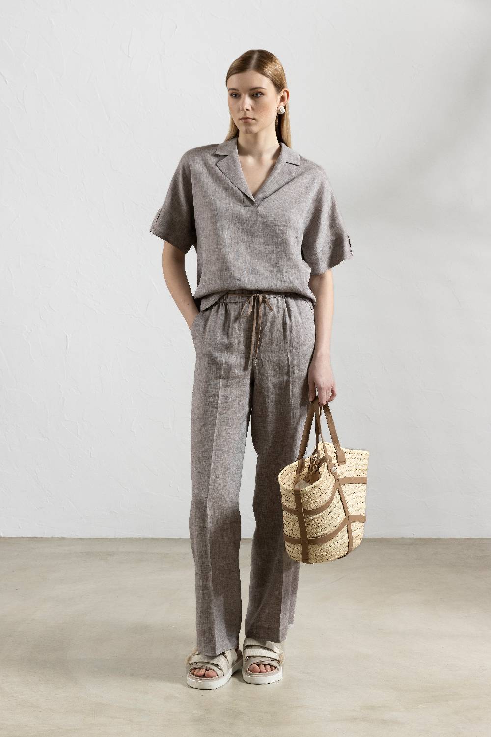 Peserico Pantalone In Tela Leggera Di Puro Lino