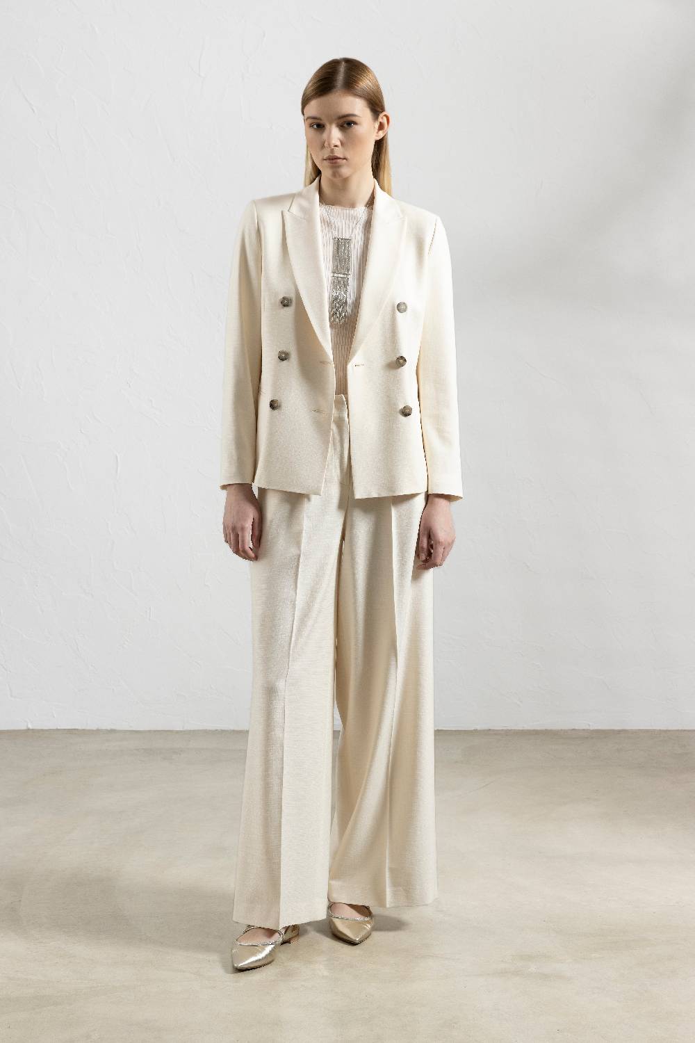 Peserico Pantalone In Tela Mista Di Viscosa