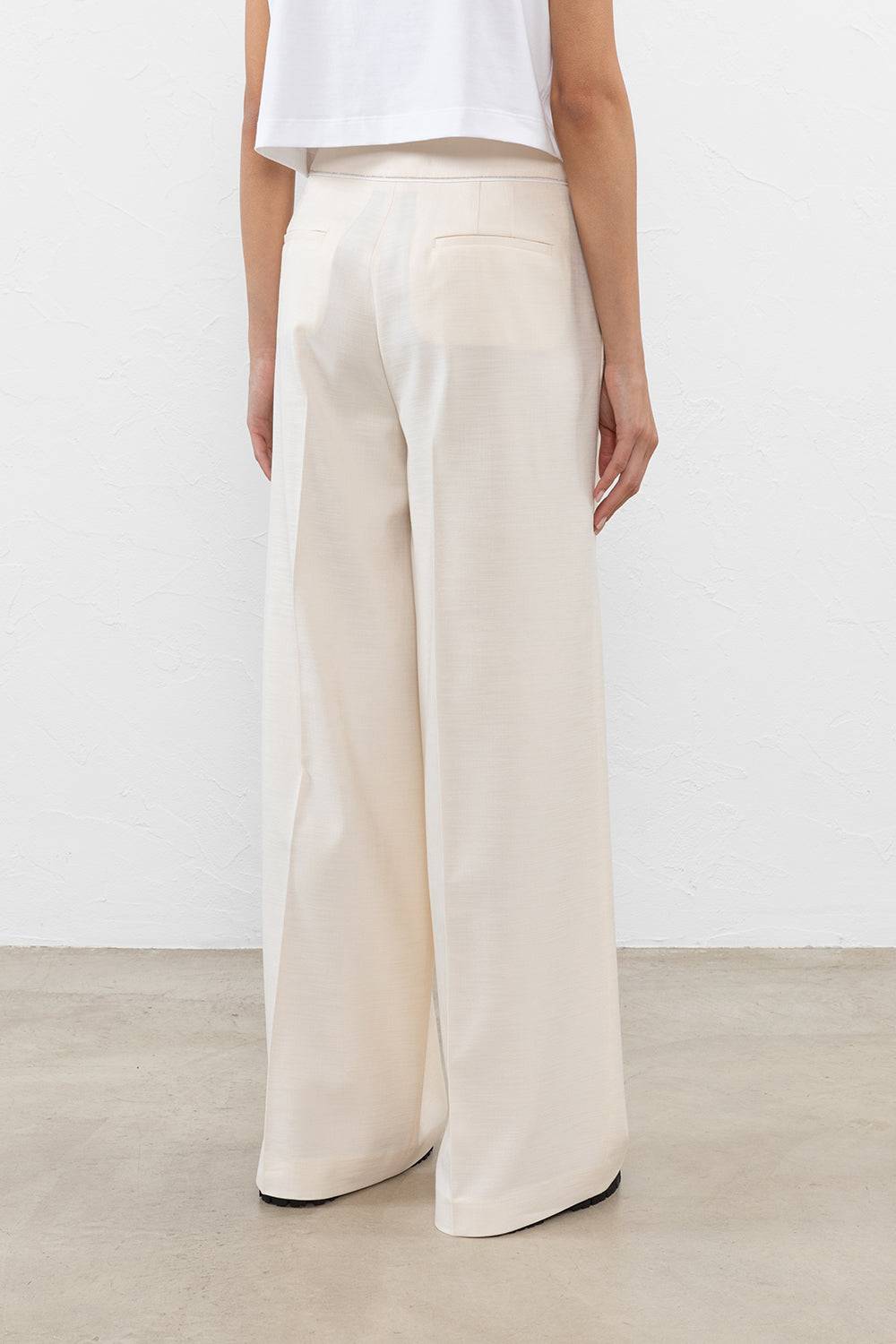 Peserico Pantalone In Tela Mista Di Viscosa