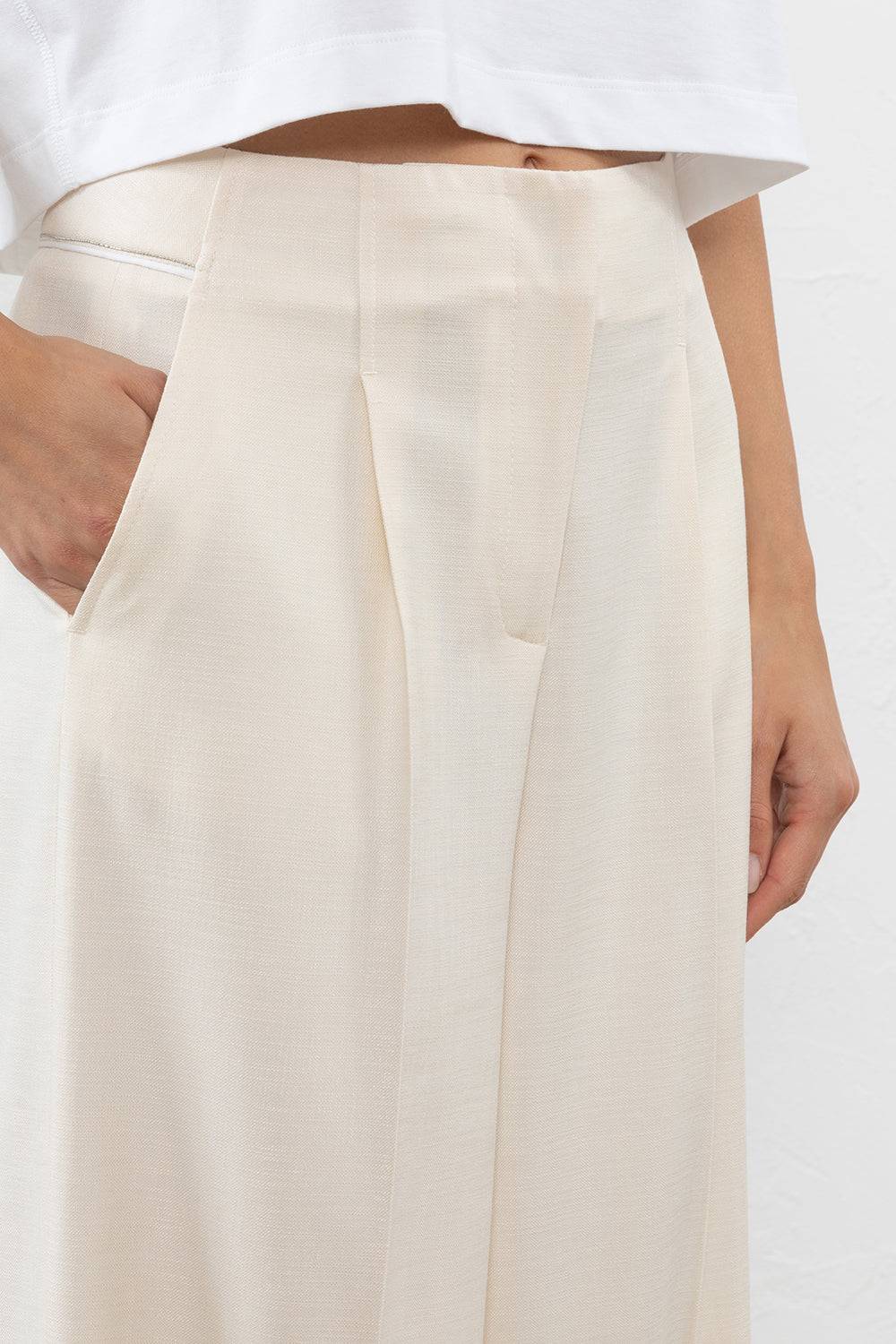 Peserico Pantalone In Tela Mista Di Viscosa