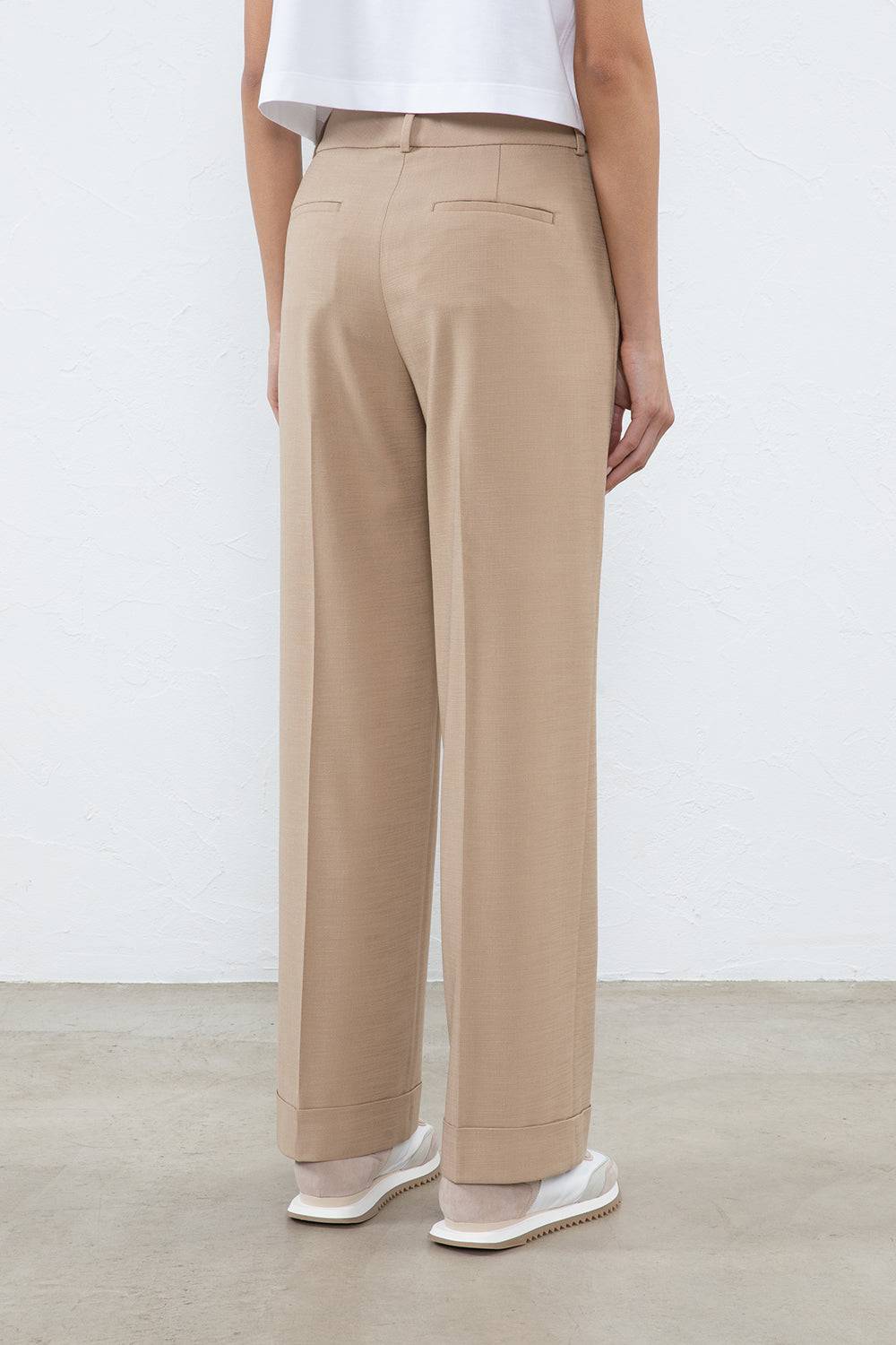 Peserico Pantalone In Tela Misto Viscosa Stretch