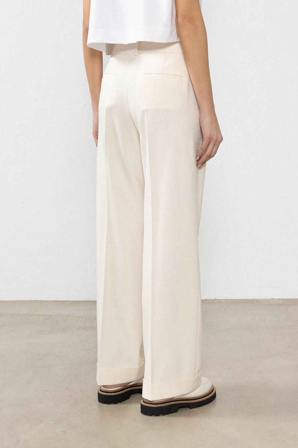 Peserico Pantalone In Tela Misto Viscosa Stretch