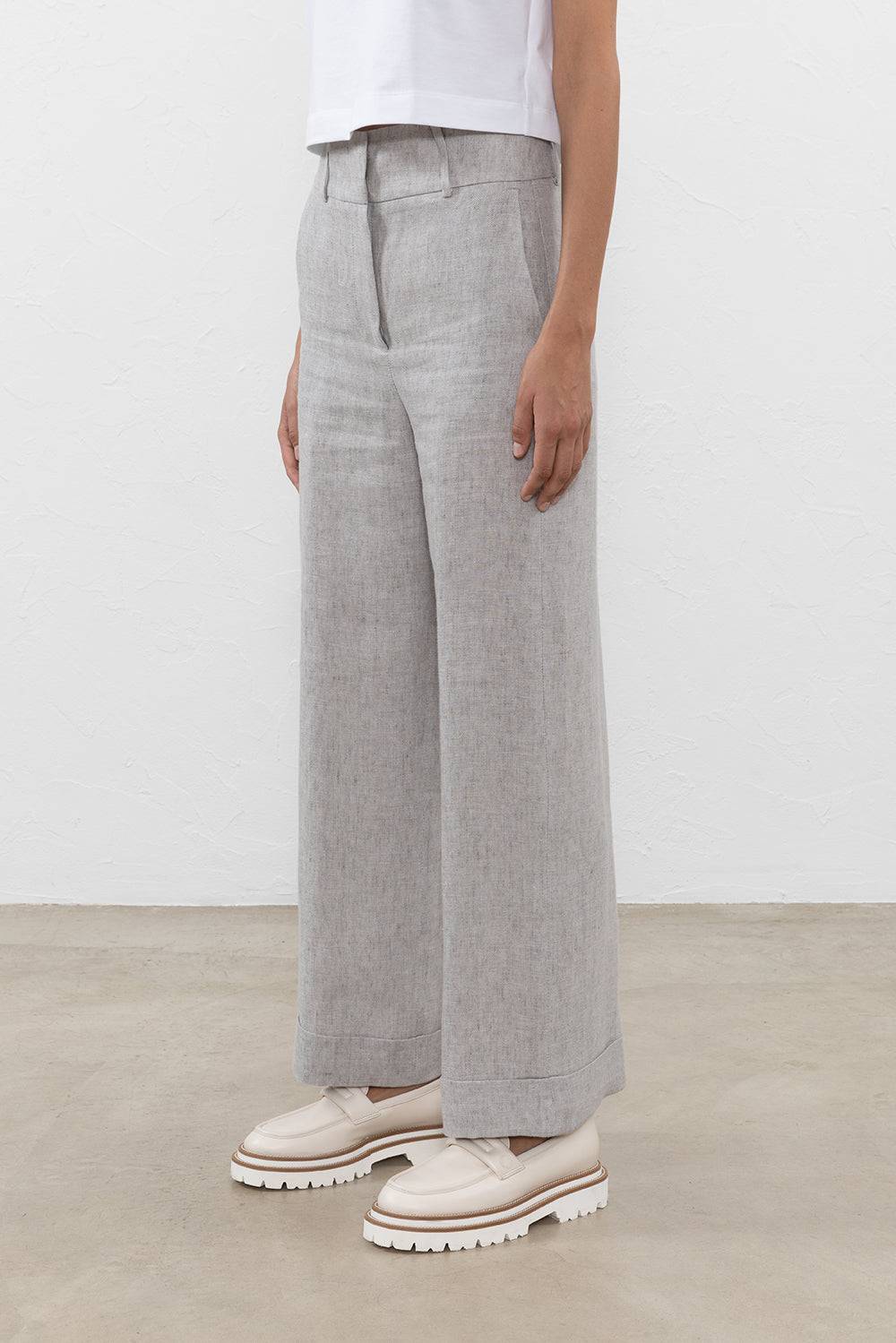 Peserico Pantalone in tela spinata di puro lino