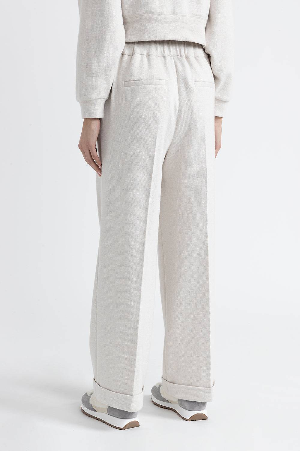 Peserico Pantalone Jogger Con Pince In Felpa Lurex