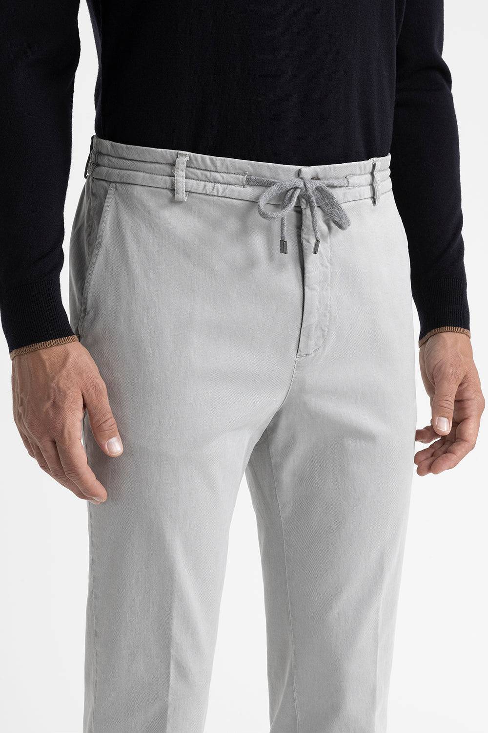 Peserico Pantalone Jogger In Cotone, Seta E Tencel
