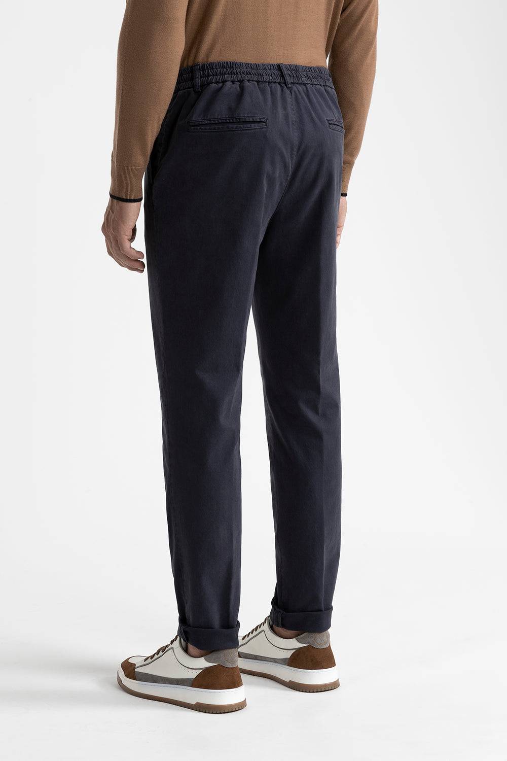 Peserico Pantalone Jogger In Cotone, Seta E Tencel