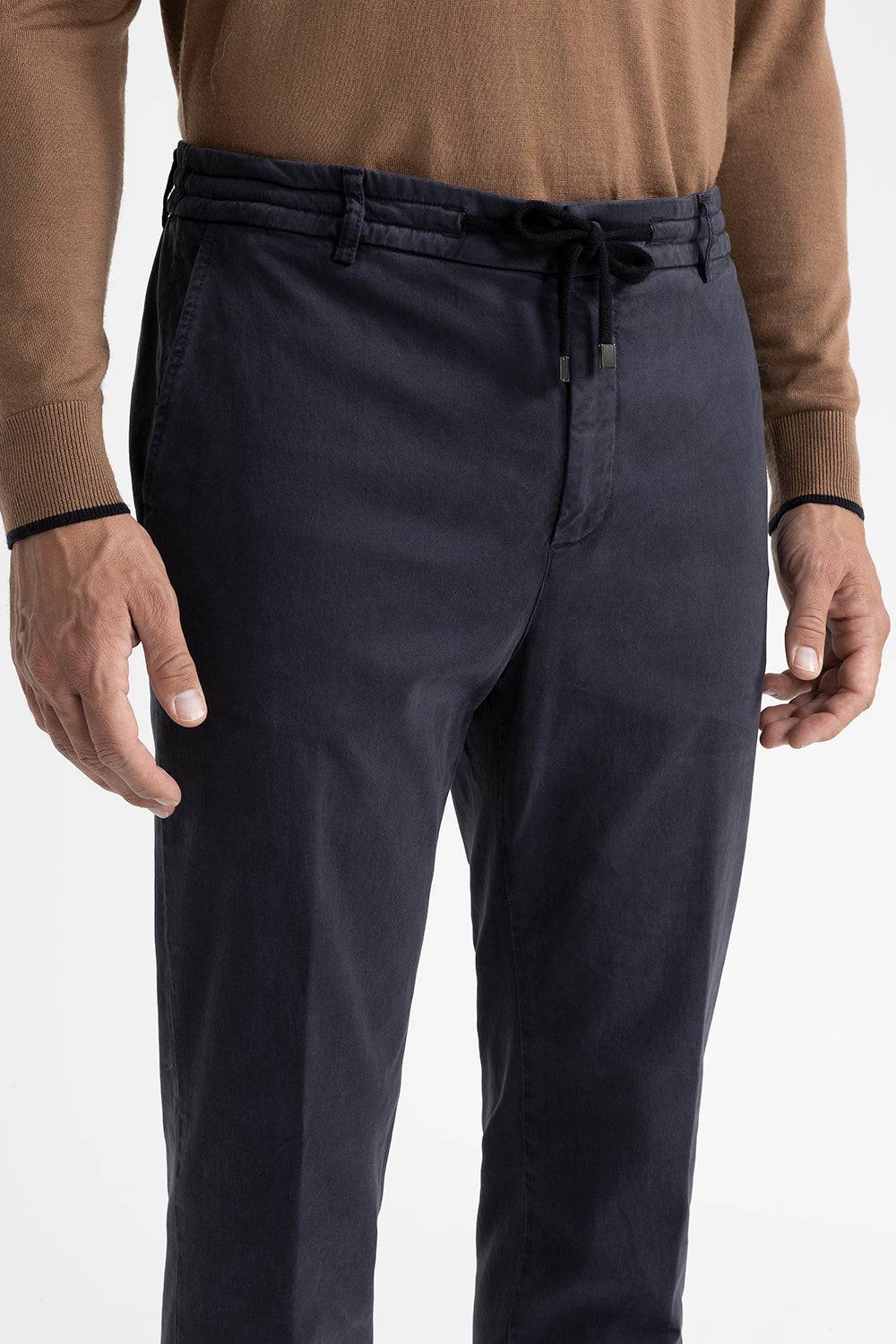 Peserico Pantalone Jogger In Cotone, Seta E Tencel