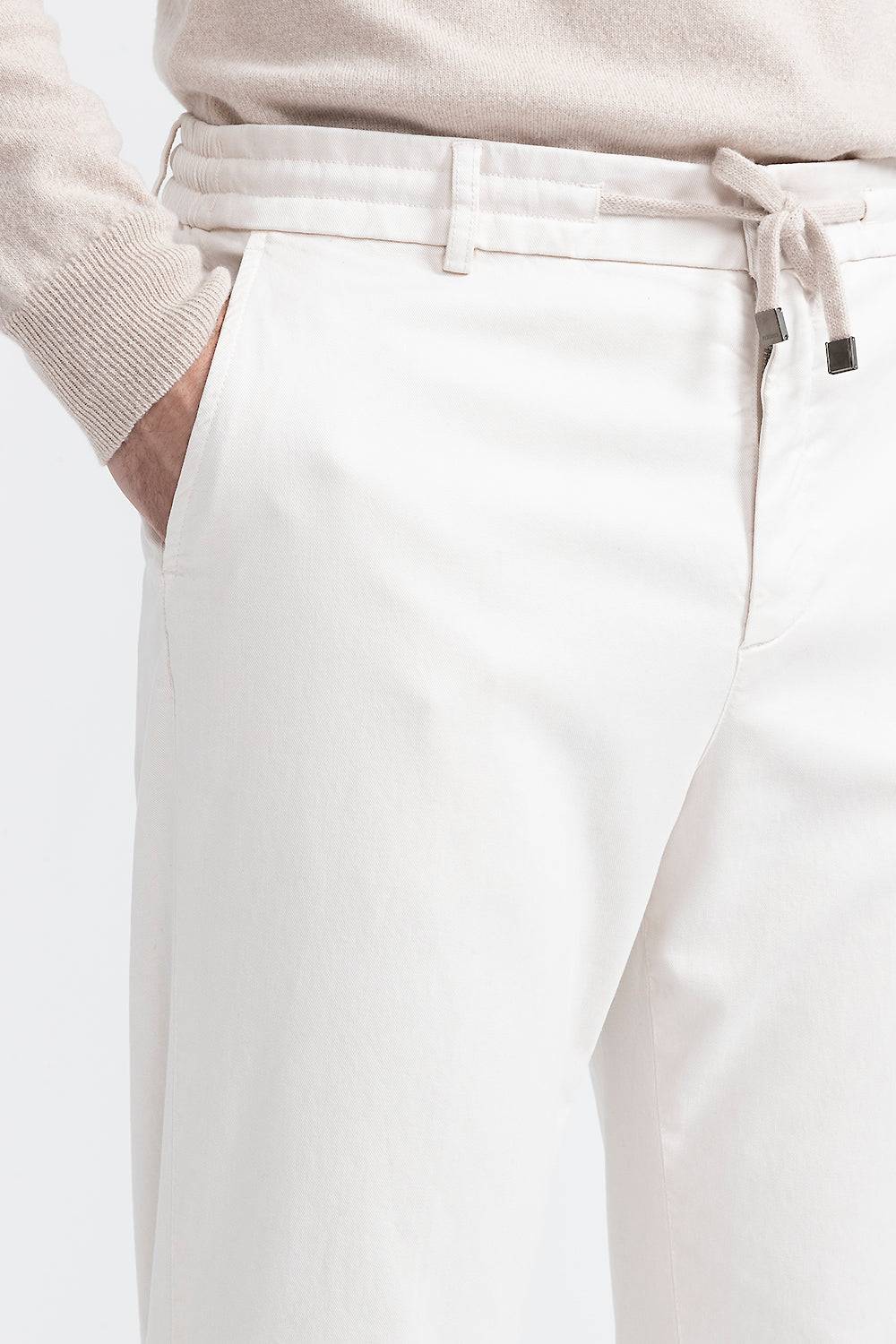 Peserico Pantalone Jogger In Cotone, Seta E Tencel