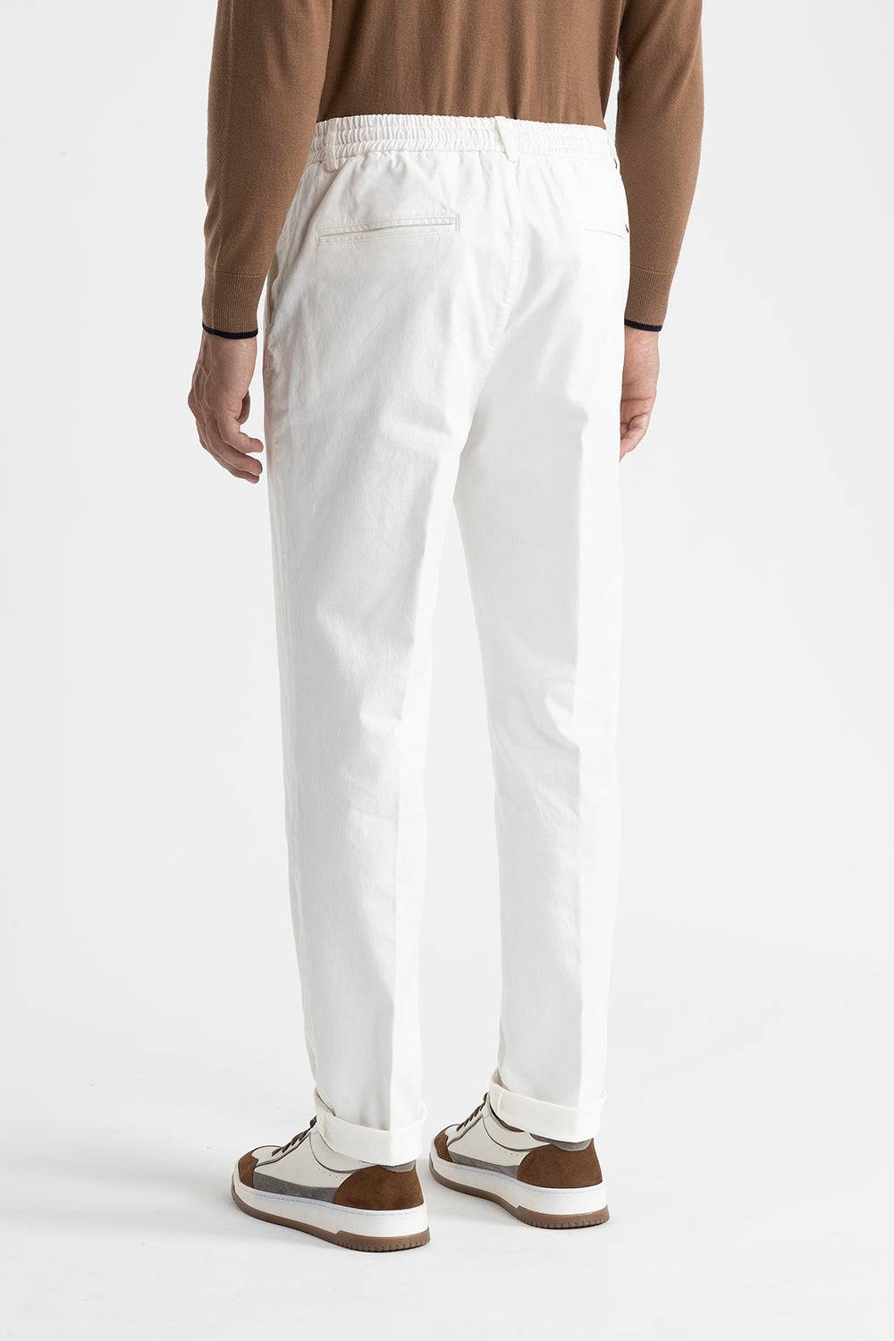 Peserico Pantalone Jogger In Cotone, Seta E Tencel