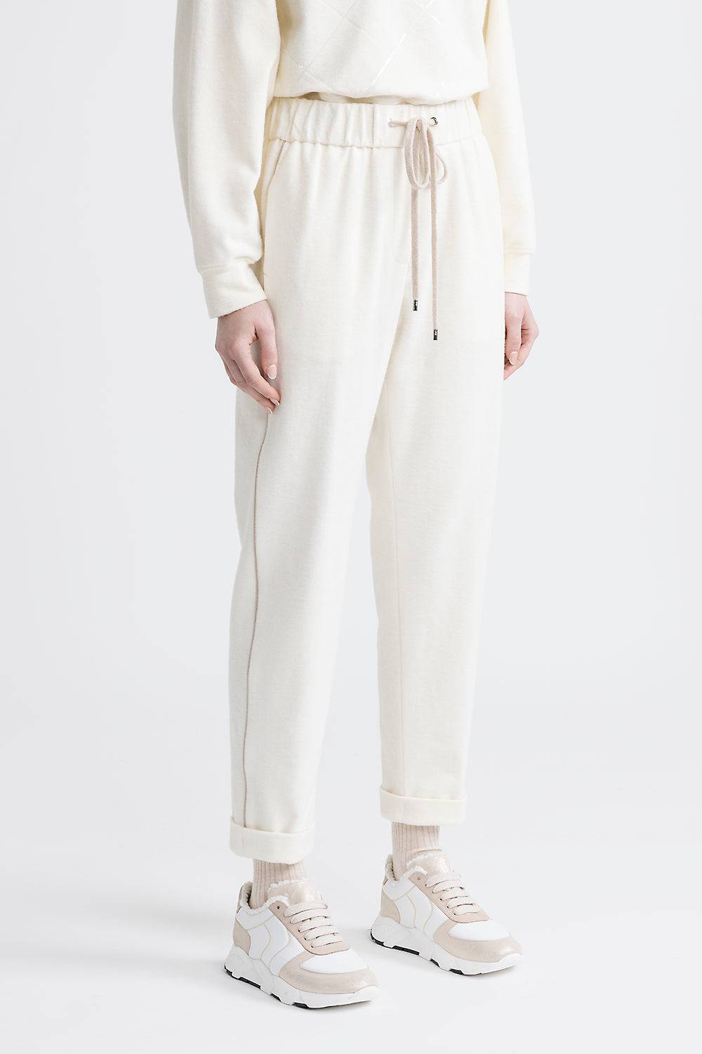 Peserico Pantalone jogger in jersey di cotone