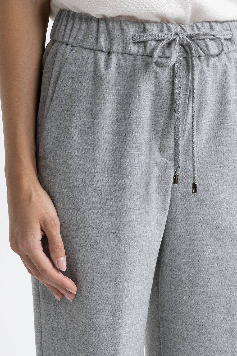 Peserico Pantalone Jogger In Misto Lana E Viscosa