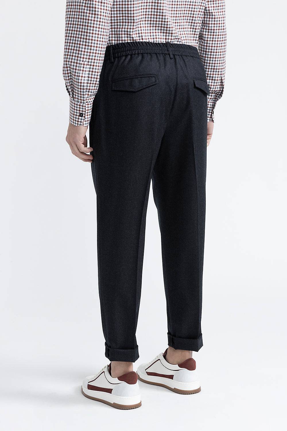 Peserico Pantalone Jogger In Pura Lana Vergine